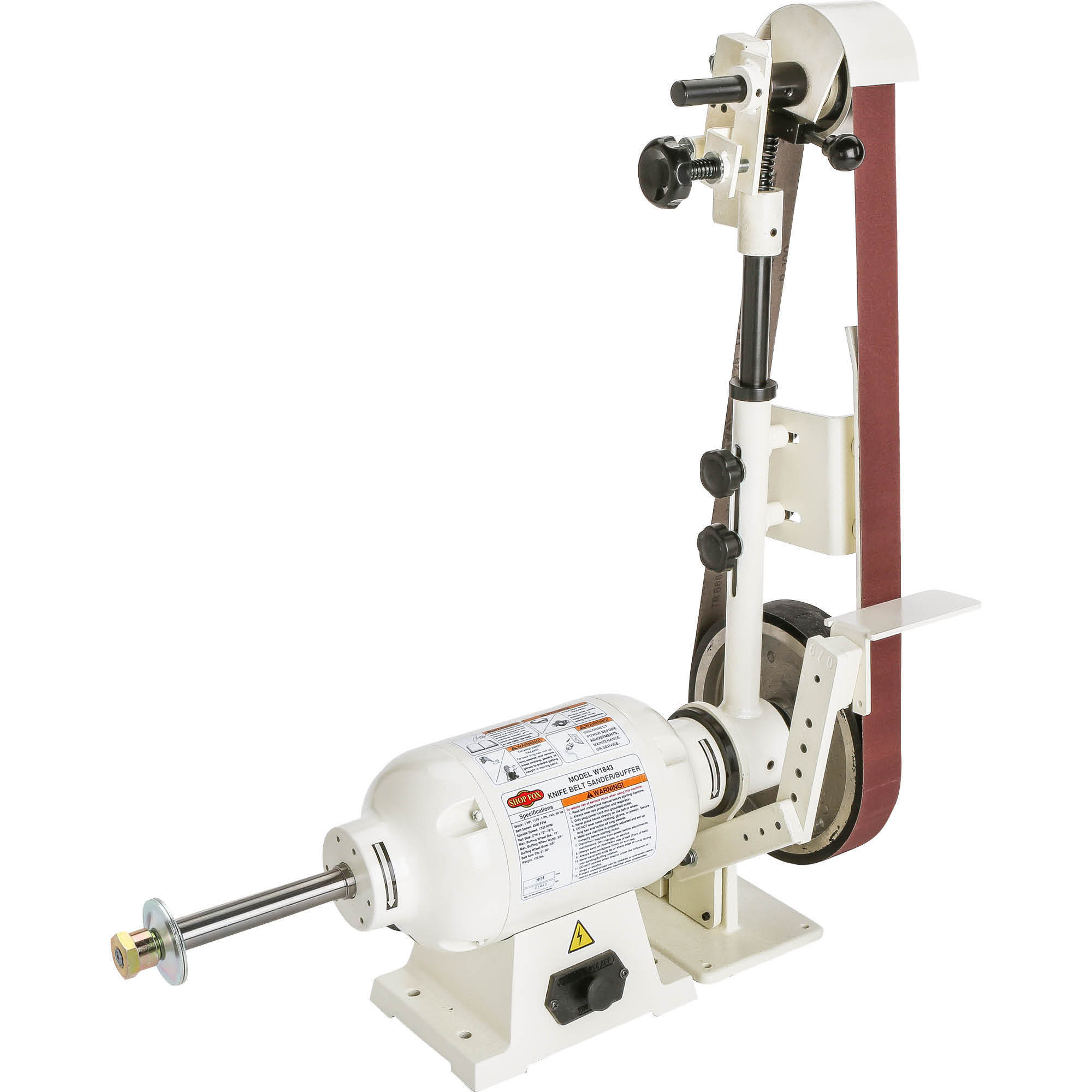 Shop Fox, 1 HP 2in. x 72in. Knife Belt Sander/Buffer, Max. Speed 1725 OPM, Model# W1843